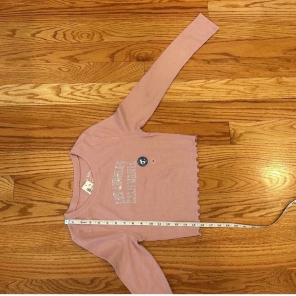 NWT Aeropostale Long Sleeve Baby Tee-Pink, Size Medium - Picture 6 of 7